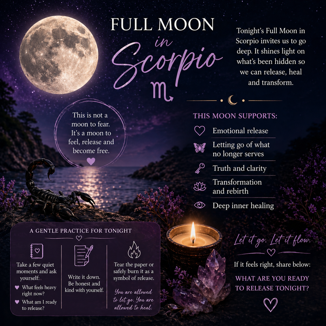 🌕 Full Moon in Scorpio: A Night of Deep Release, Truth, and Transformation