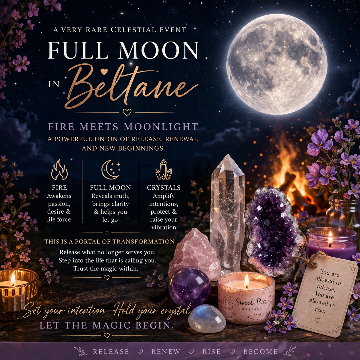 🌕🔥 When Fire Meets Moonlight: The Full Moon in Beltane