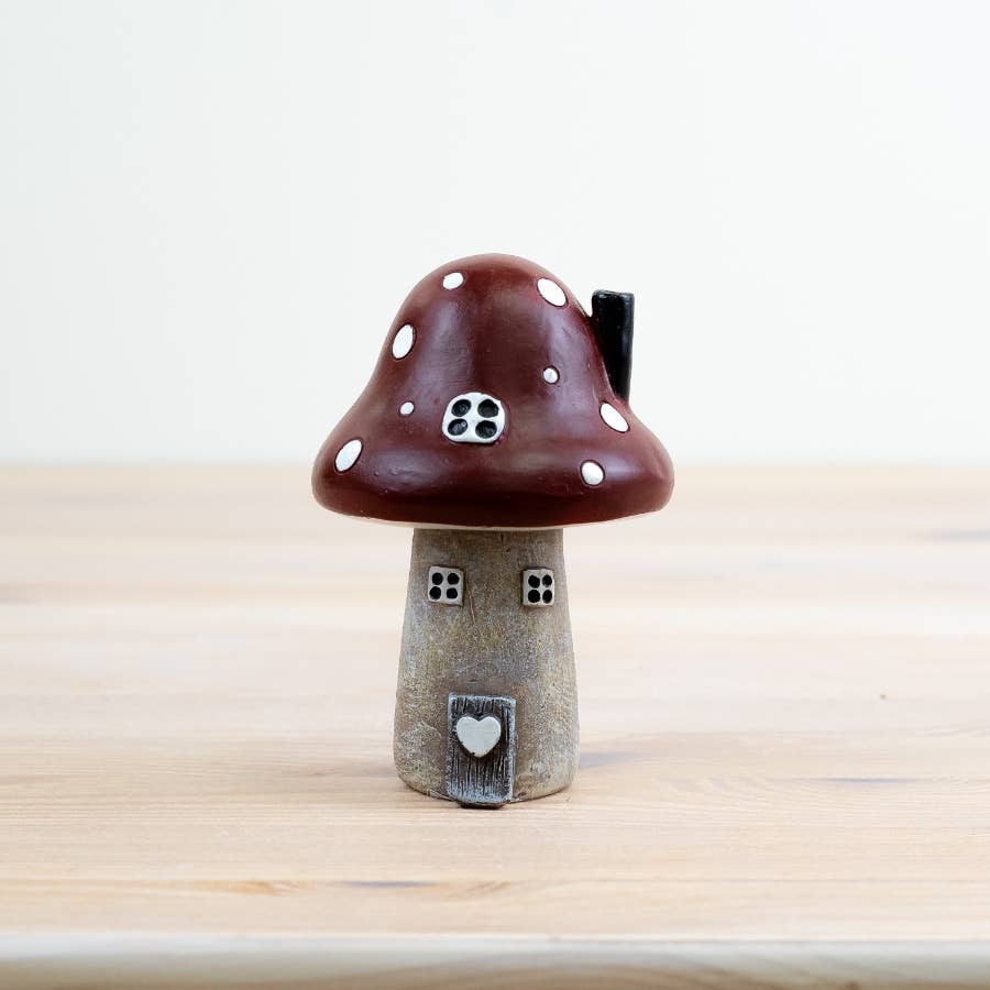 Red Mushroom House Ornament, 10cm