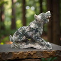 Green Moss Agate Wolf