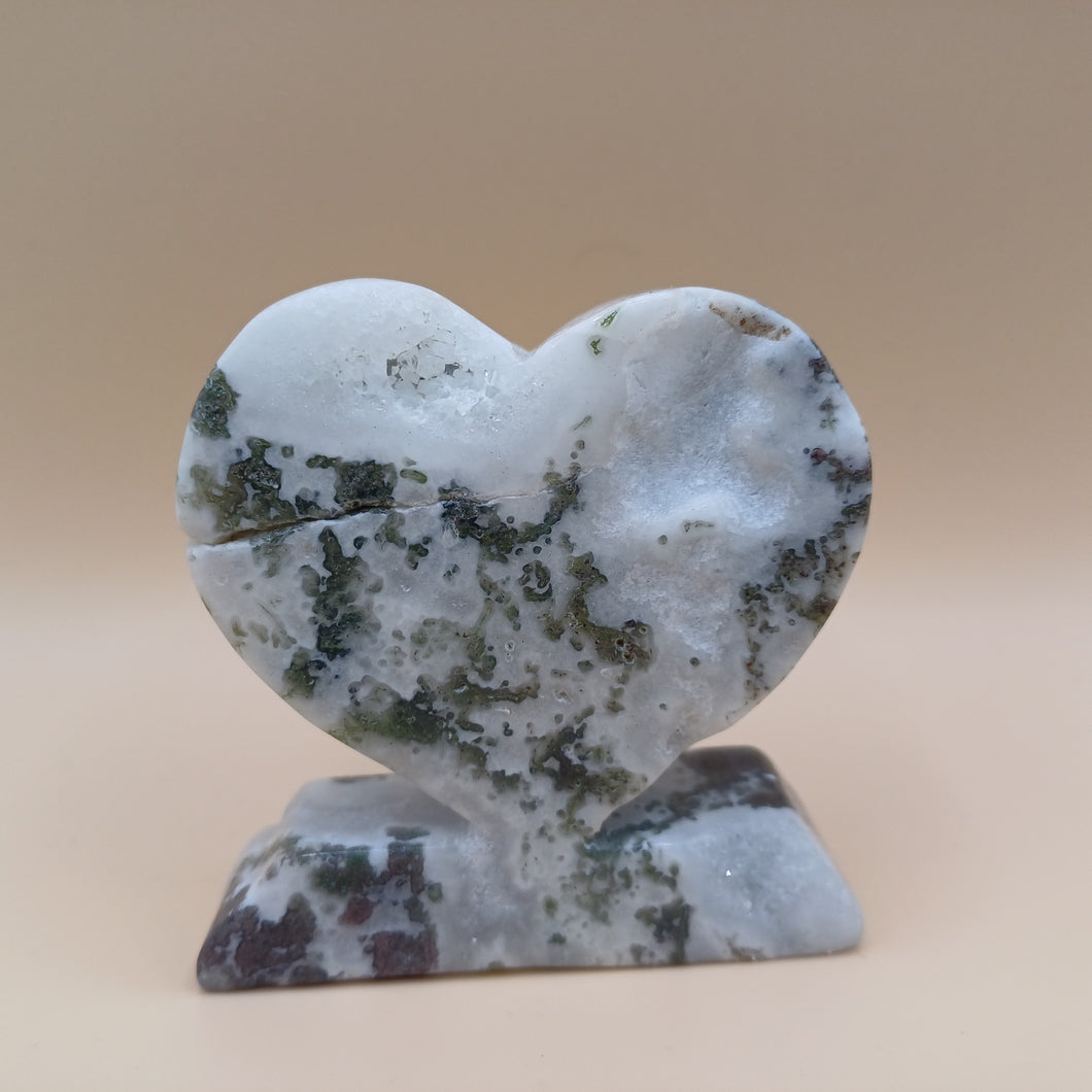 Tree Agate Heart Crystal