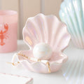 Iridescent Clam Shell Coastal Trinket Dish