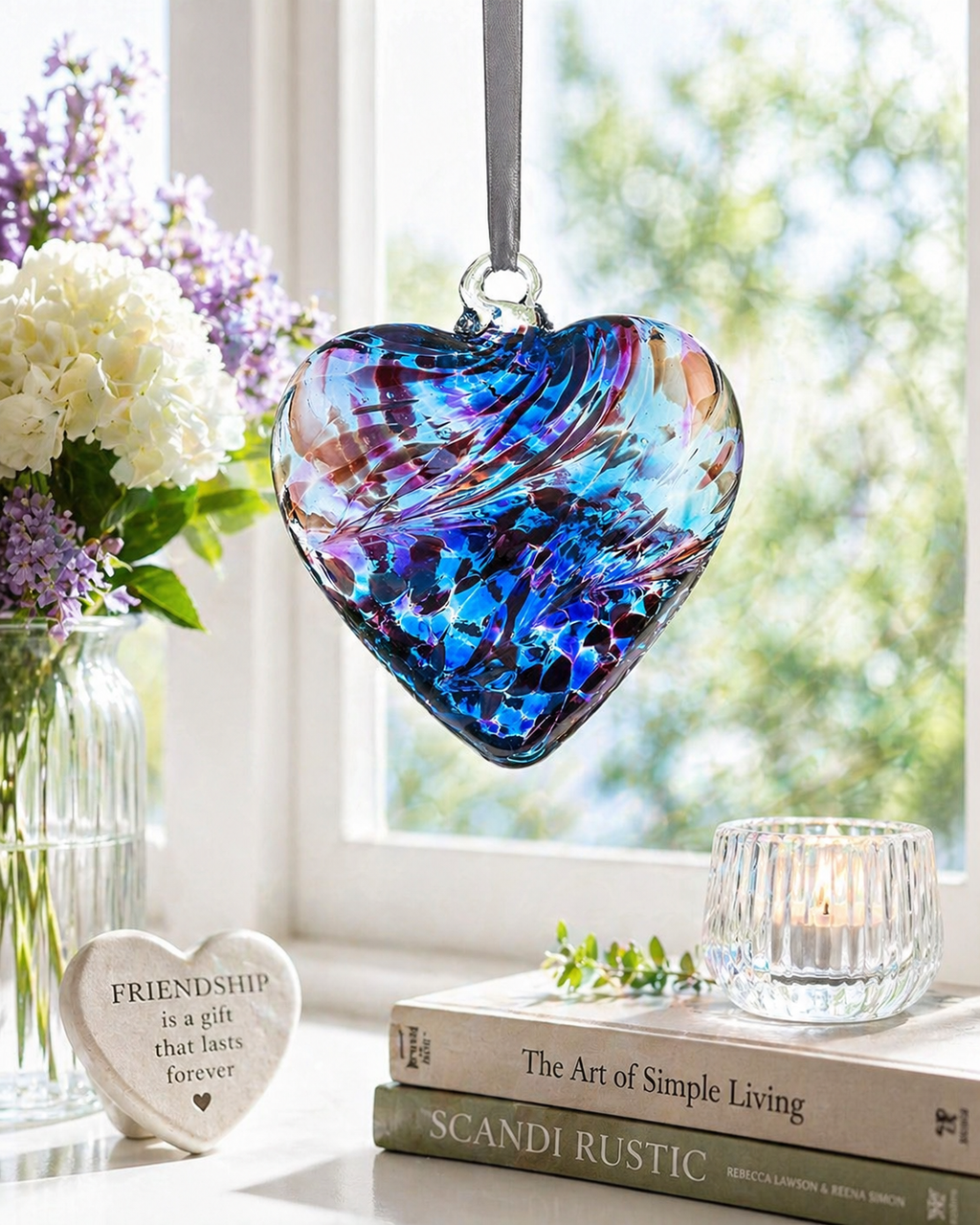12cm Friendship Heart - Purple & Blue