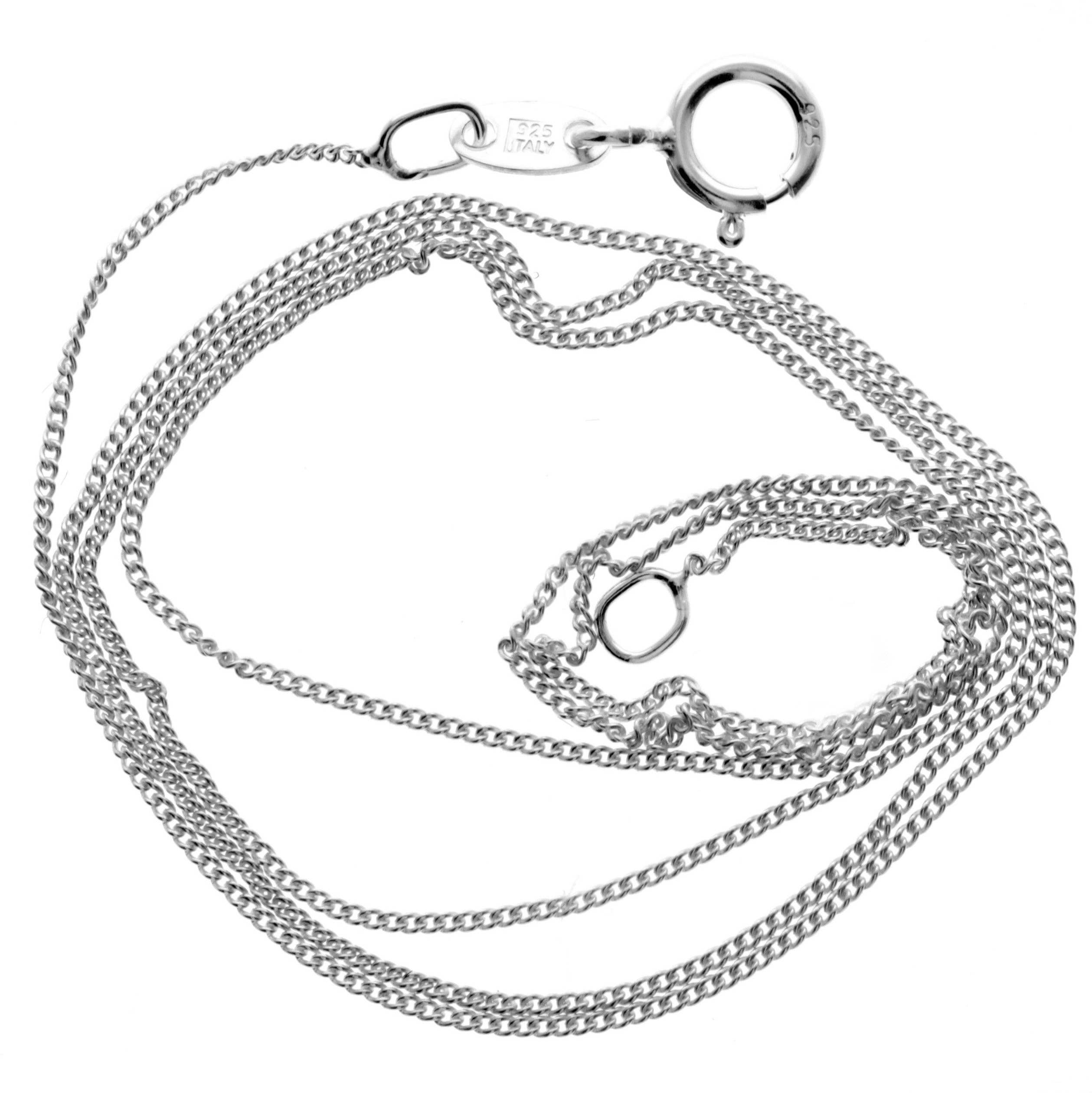 Made in Italy - 925 Sterling Silver Delicate Curbs - GCH005: 14 inch - 35.5 cm