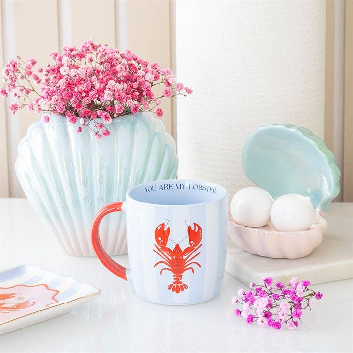 Iridescent Clam Shell Coastal Flower Vase