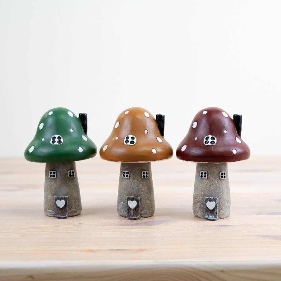 Red Mushroom House Ornament, 10cm