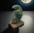 Green Aventurine Whimsical Cat in the Moon