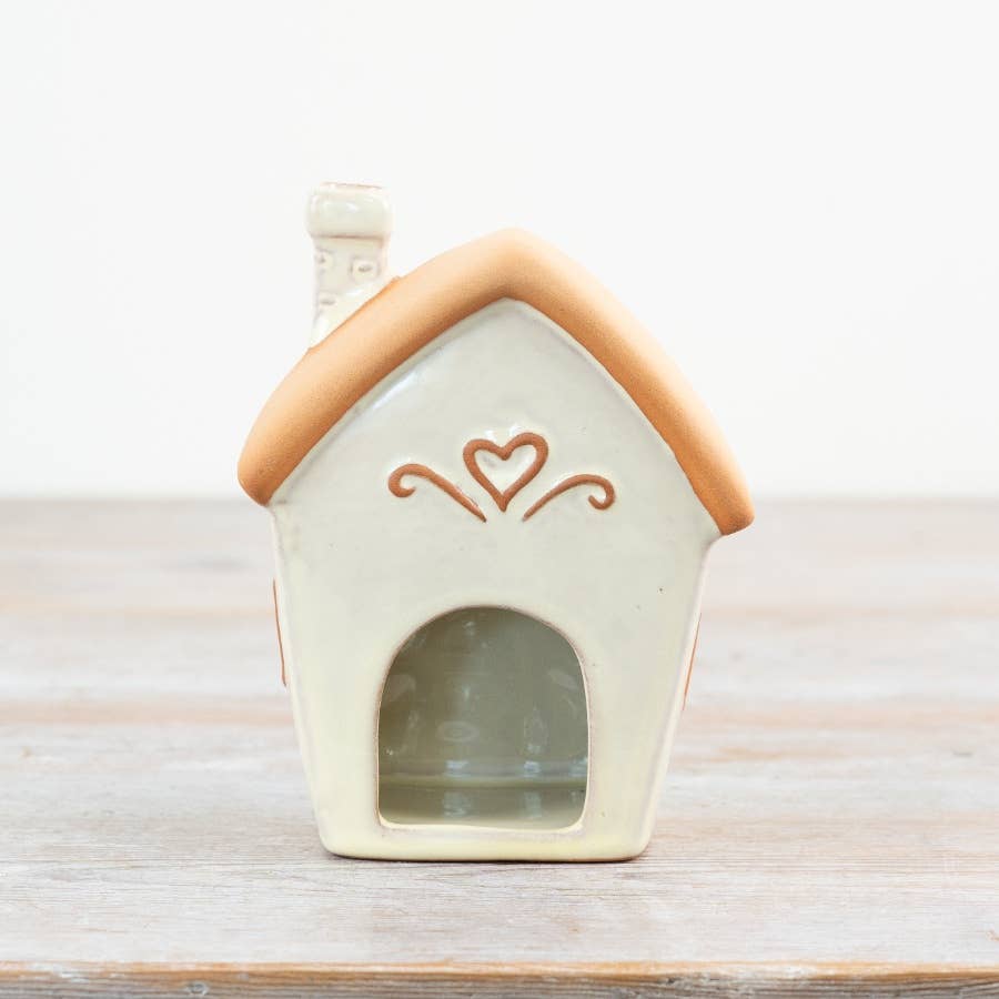 Pastel Green Fairy House T Light Holder, 13.7cm