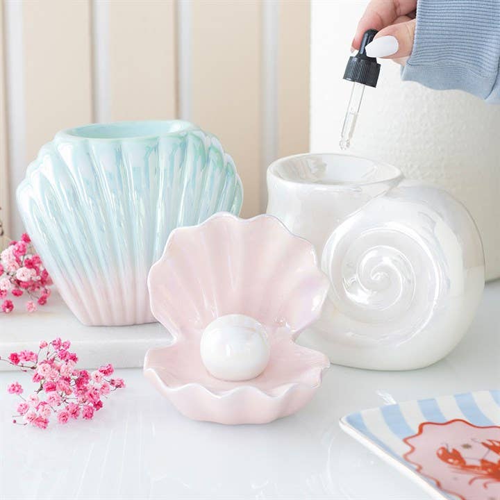 Iridescent Clam Shell Coastal Trinket Dish