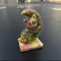 Whimsical Cat in The Moon in Green Serpentine
