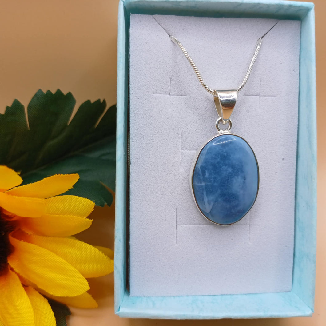 Blue Peruvian Opal Pendant