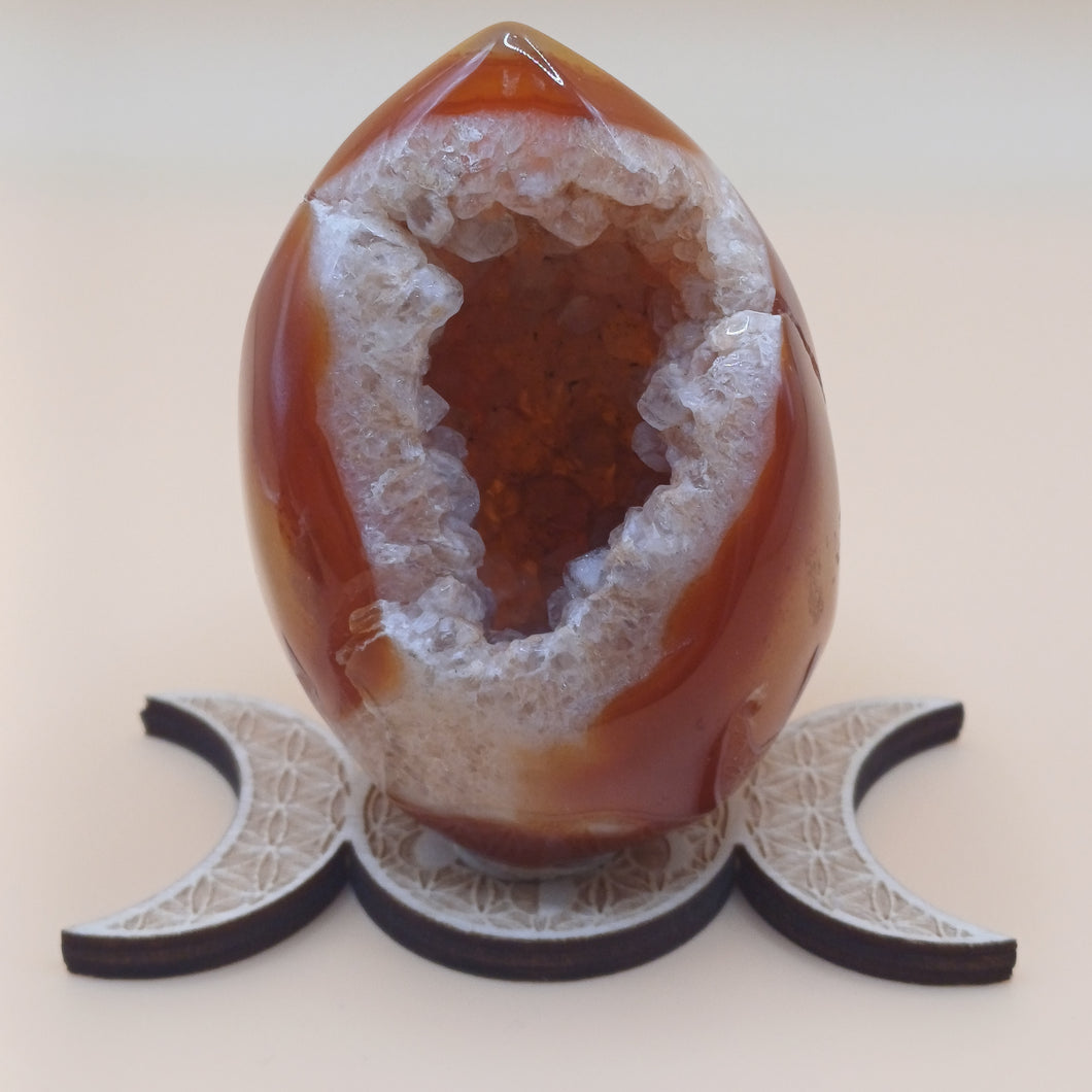 Carnelian Egg with Druzy
