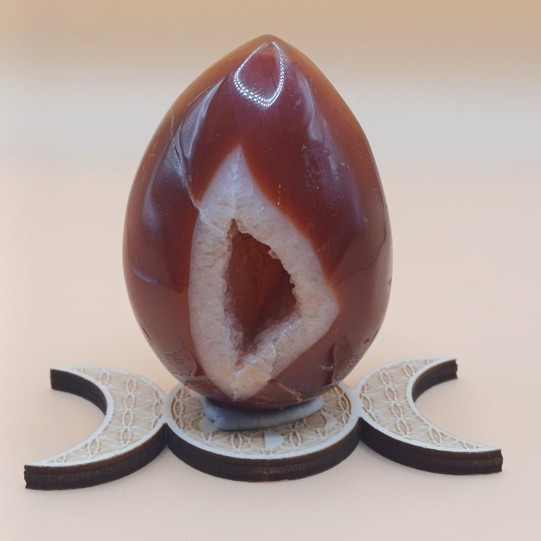 Carnelian Egg with Druzy