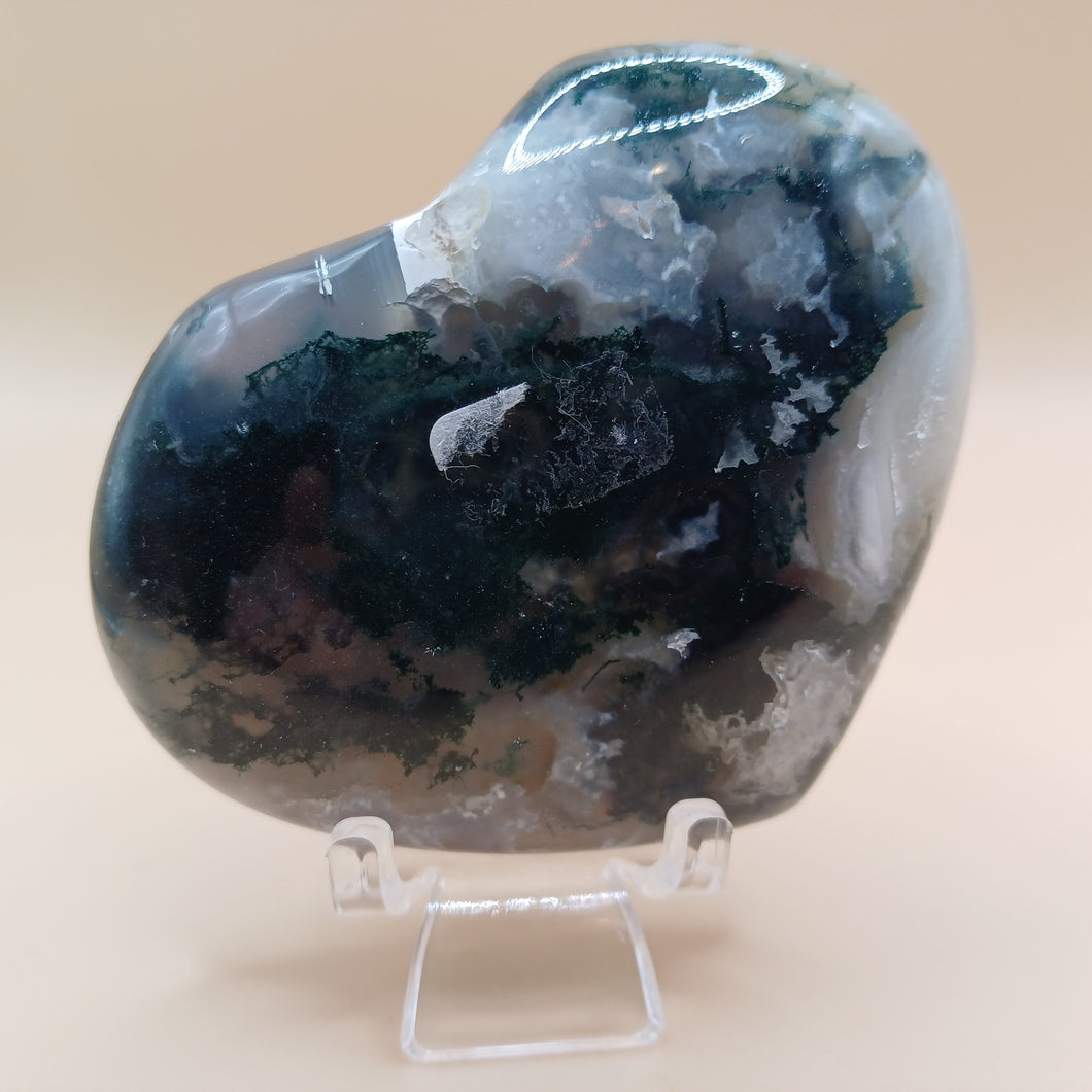 Green Moss Agate Heart