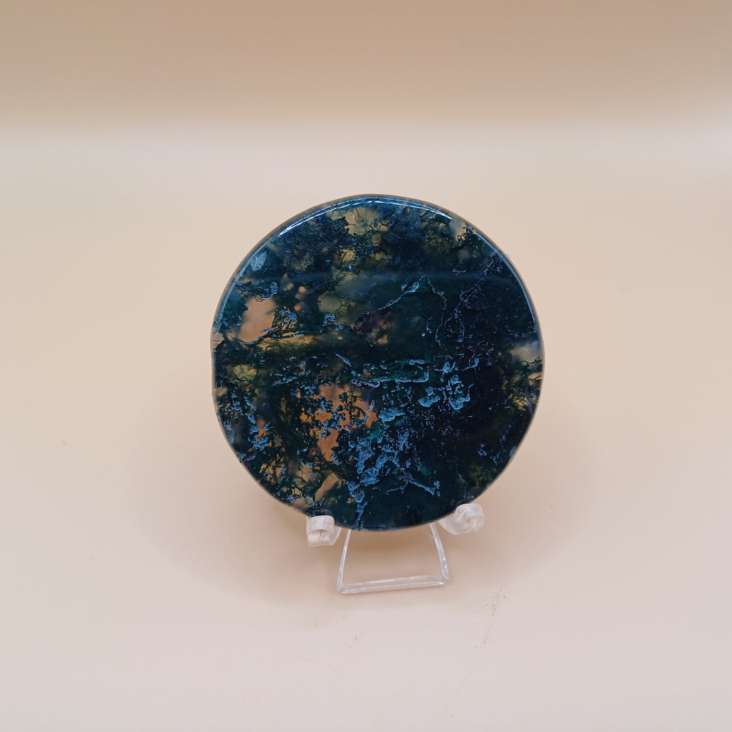 Green Moss Agate Disk