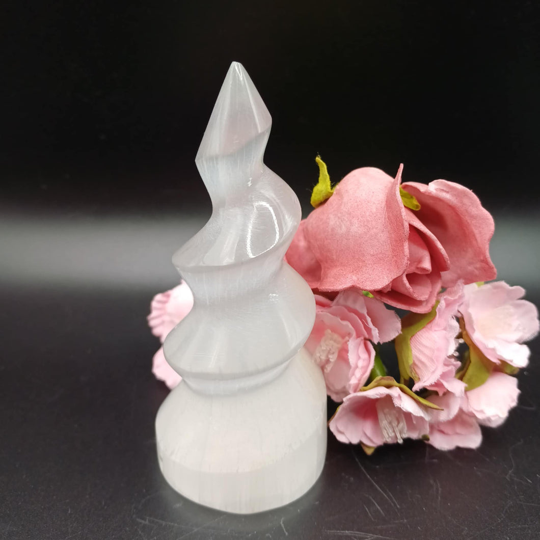 Selenite Unicorn Horn