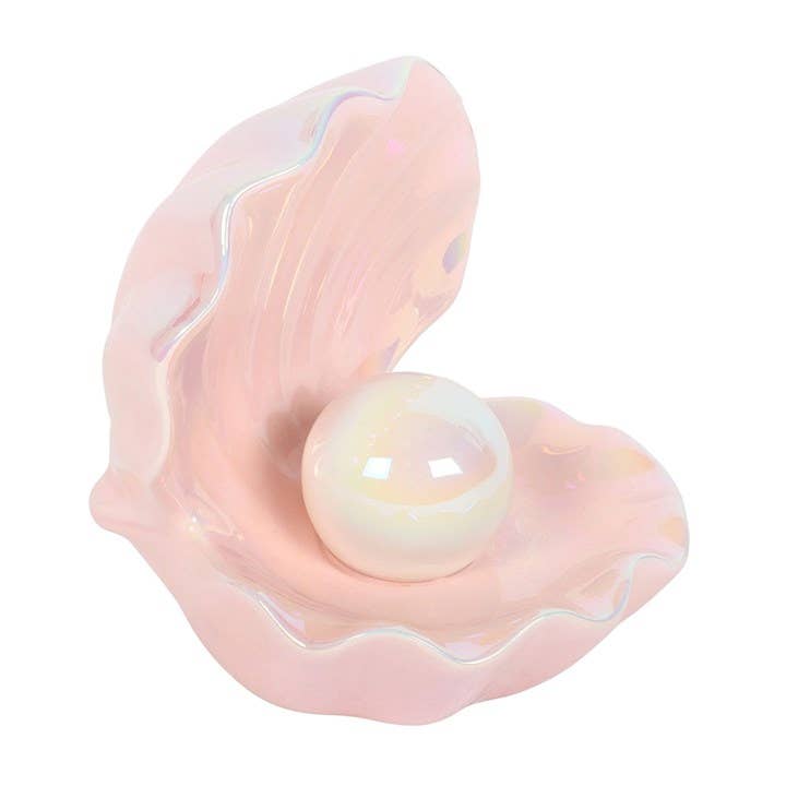 Iridescent Clam Shell Coastal Trinket Dish