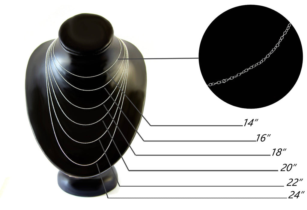 Made in Italy - 925 Sterling Silver Delicate Cable Trace Chain - GCH008: 16 inch - 41 cm