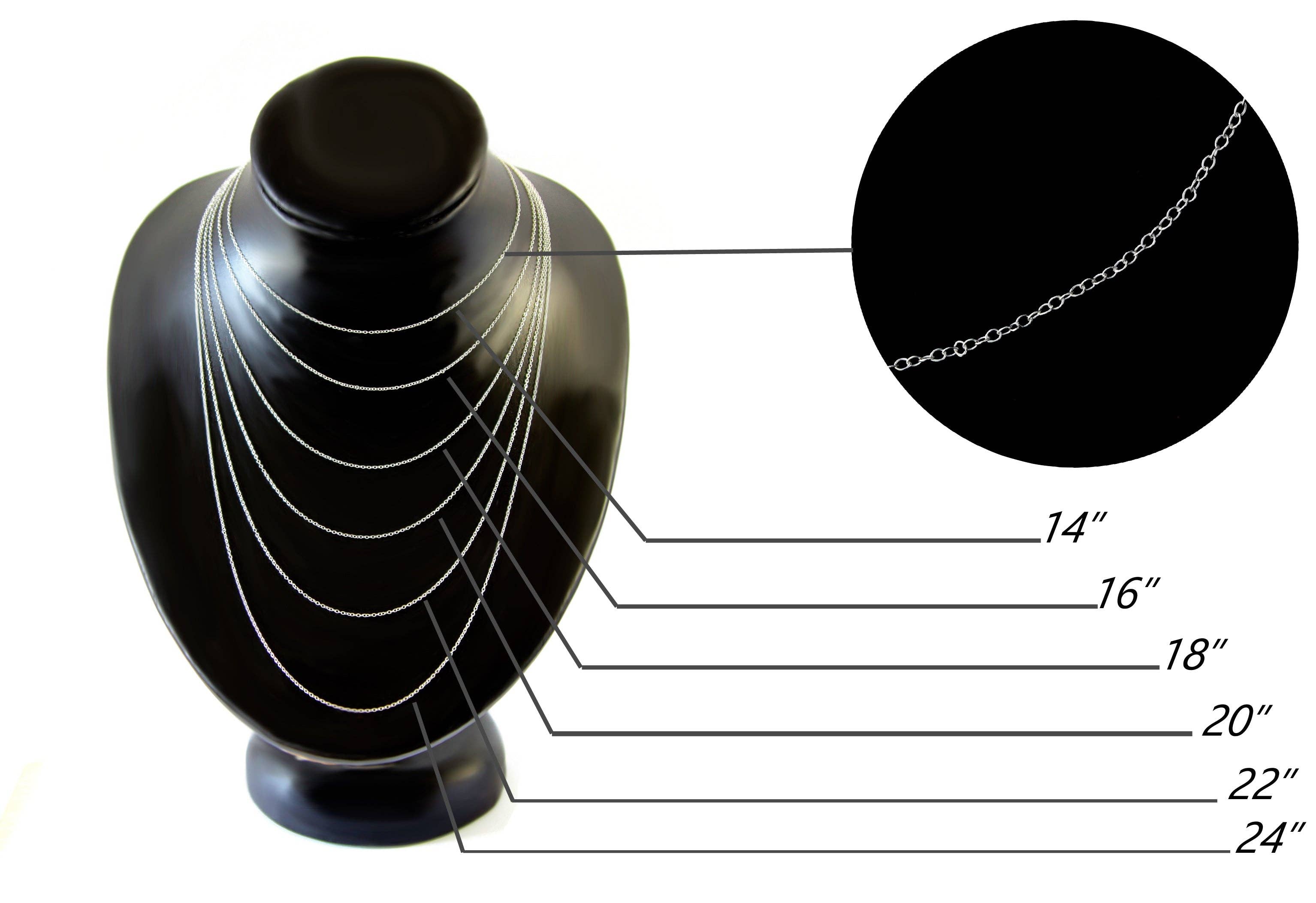 Made in Italy - 925 Sterling Silver Delicate Cable Trace Chain - GCH008: 16 inch - 41 cm