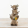 Trio of Highland Cows Family Plaque Ornament, 32.5cm