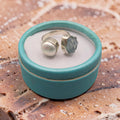 Adjustable Pearl and Aquamarine Silver Ring