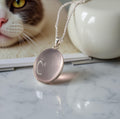 Rose Quartz on Silver Pendant