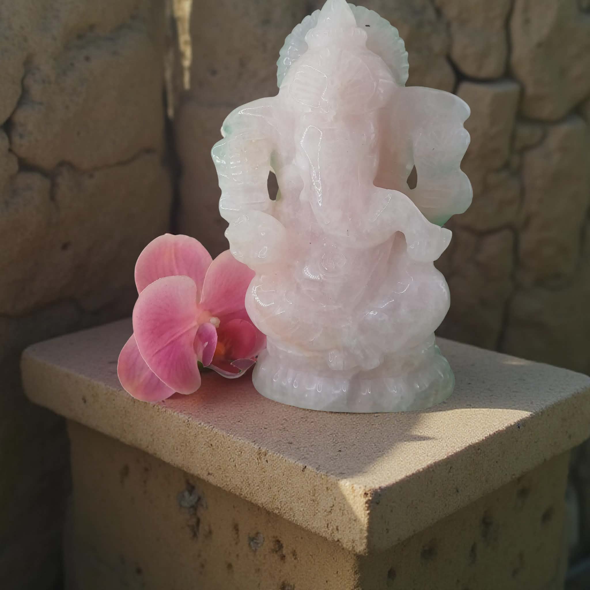 Rose Quartz Ganesh