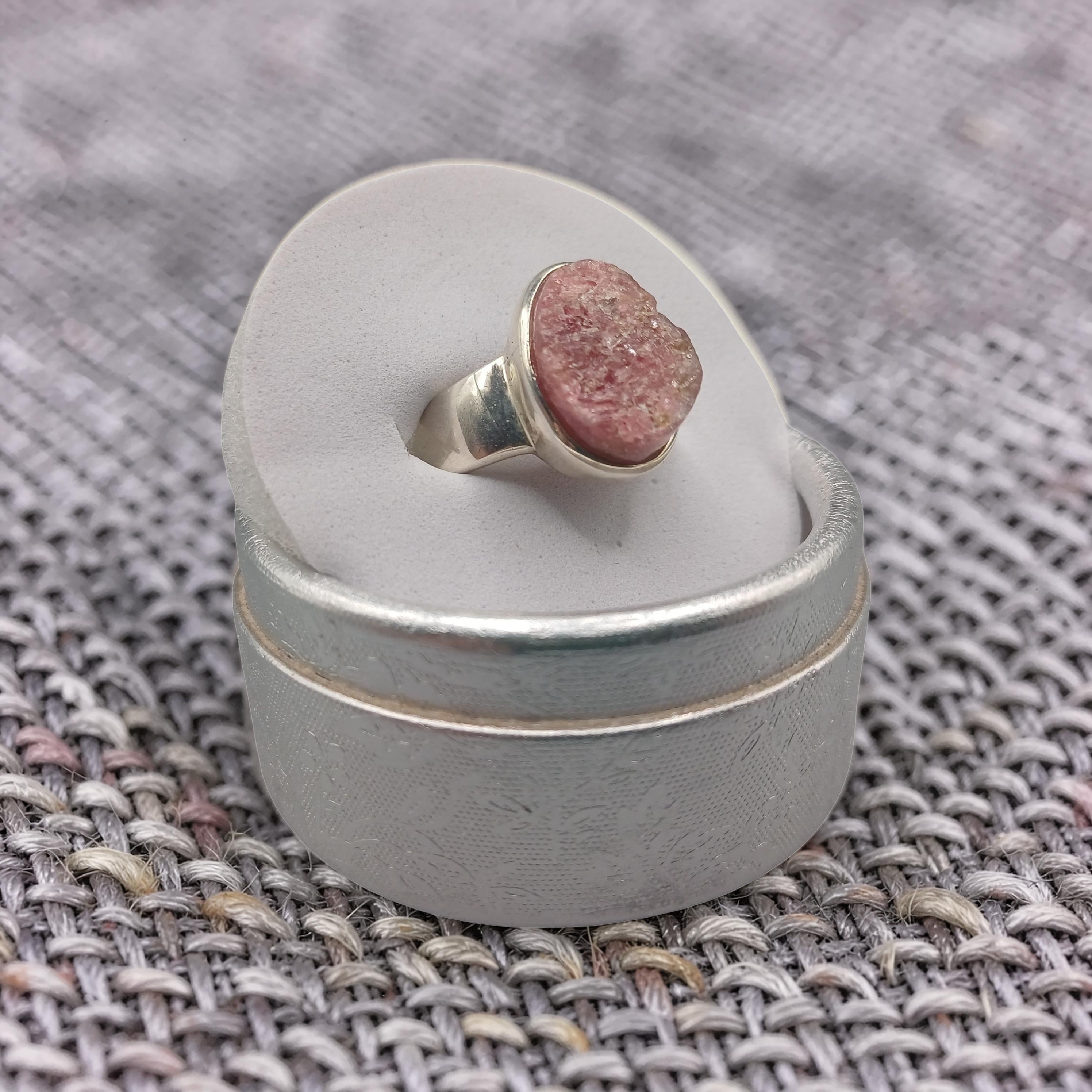 Rhodochrosite Silver Ring