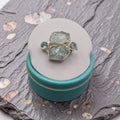 Aquamarine and Topaz Silver Ring