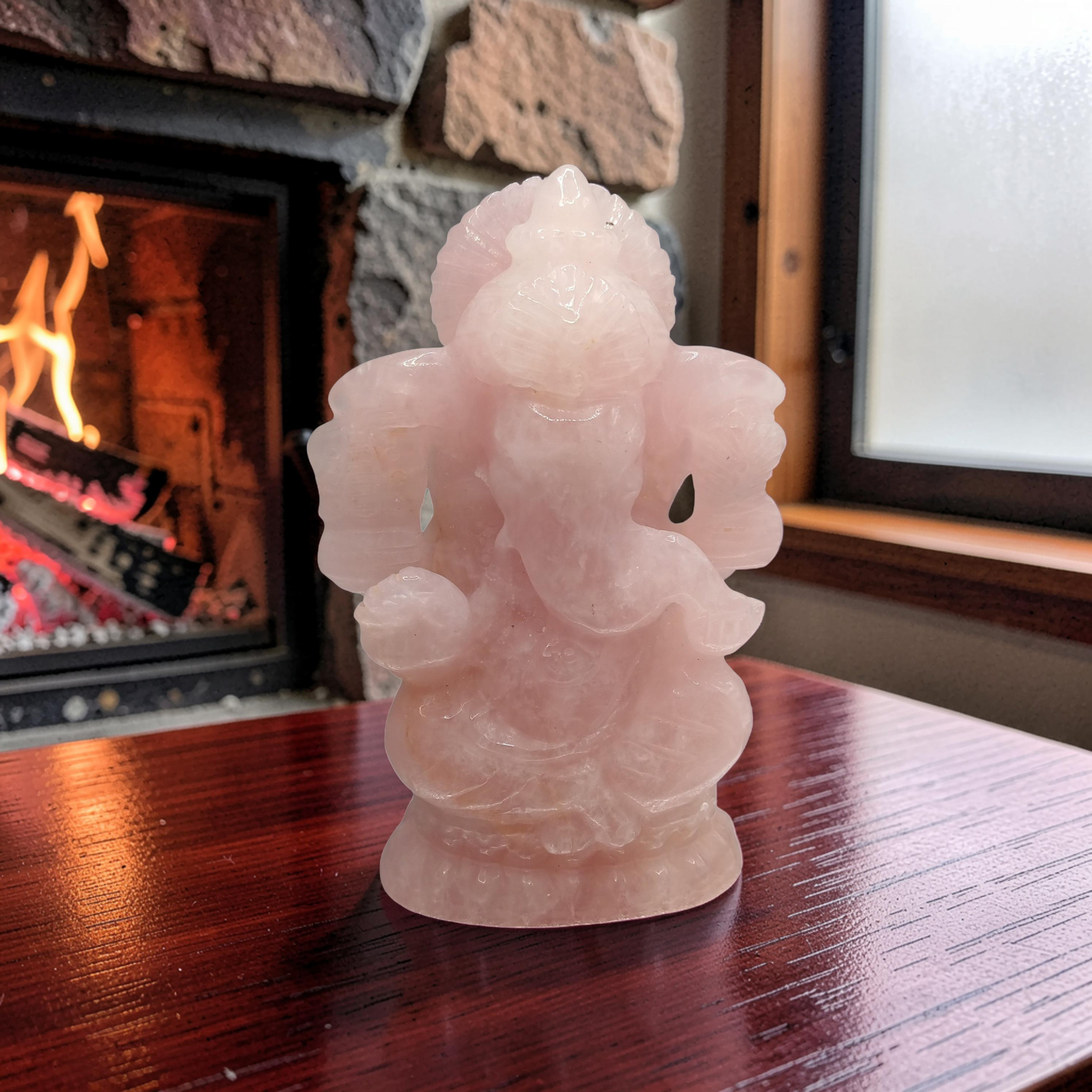 A beautiful Rose Quartz Ganesh