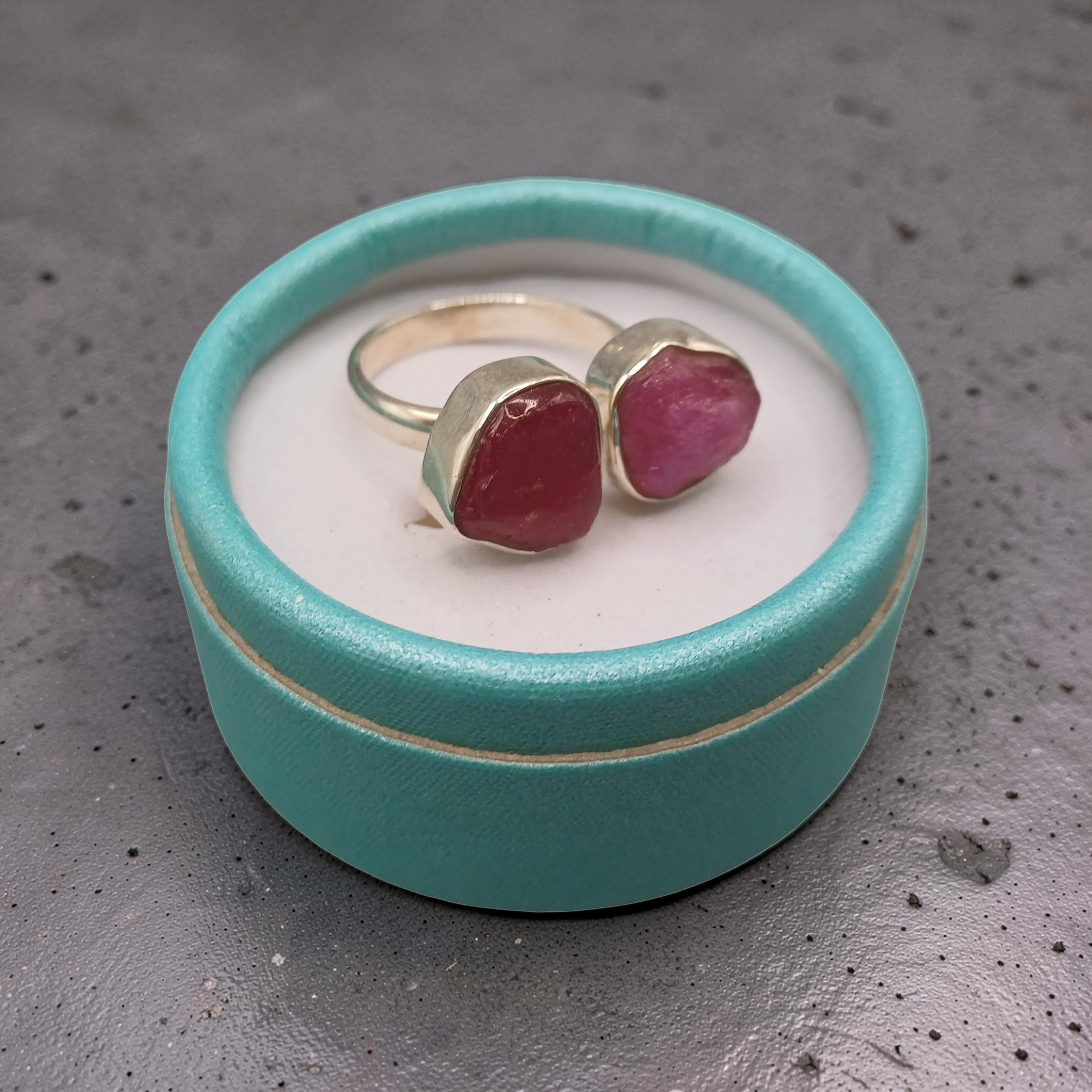 Adjustable Ruby Silver Ring
