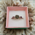 Watermelon Tourmaline Silver Ring