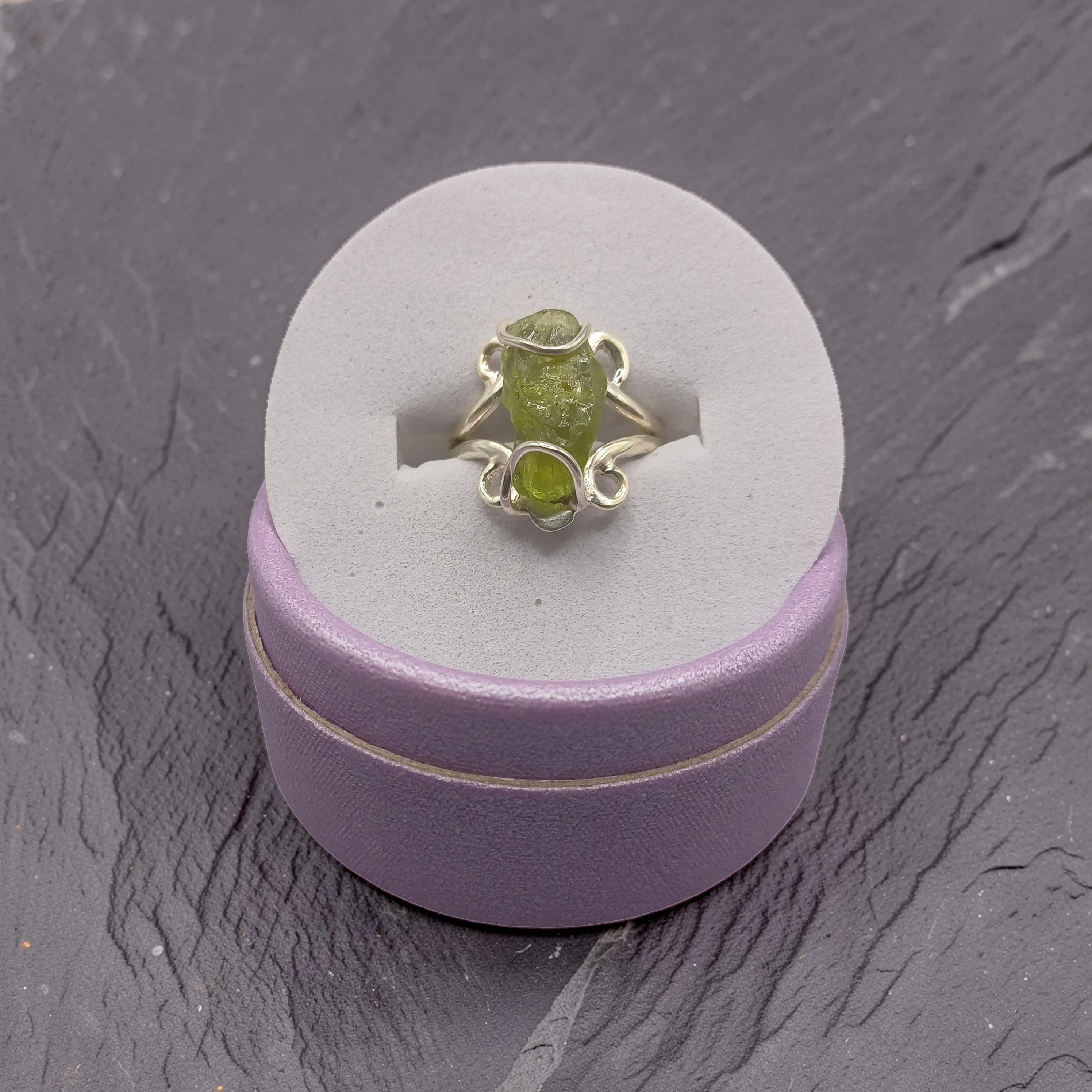 Peridot on Silver Ring