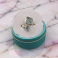 Aquamarine and Topaz on Adjustable Silver Ring